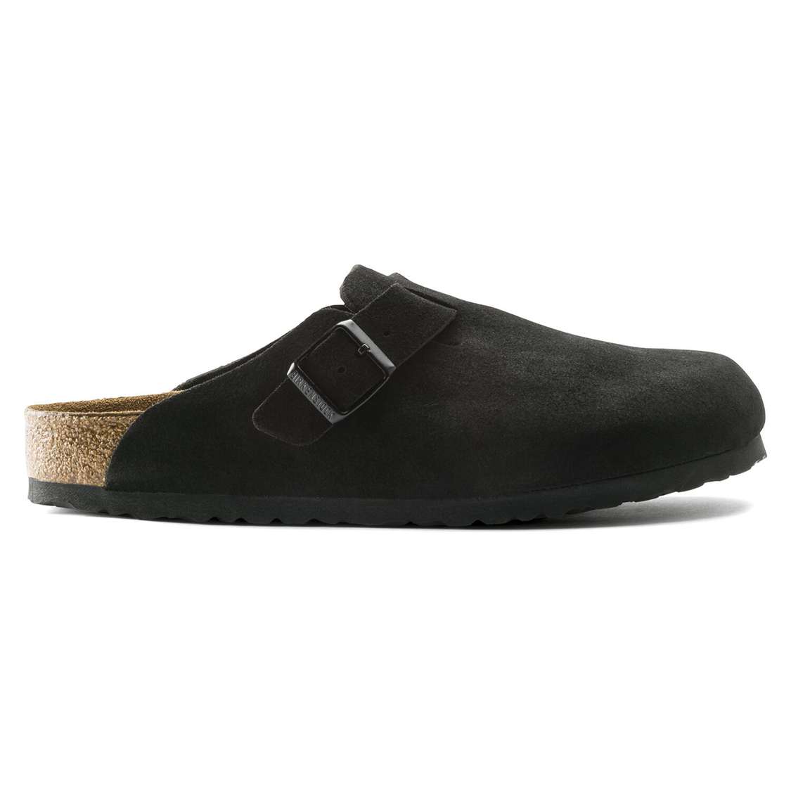 Birkenstock Boston Soft Footbed Suede Leather Clogs Black | klc3Zo8Xgkt