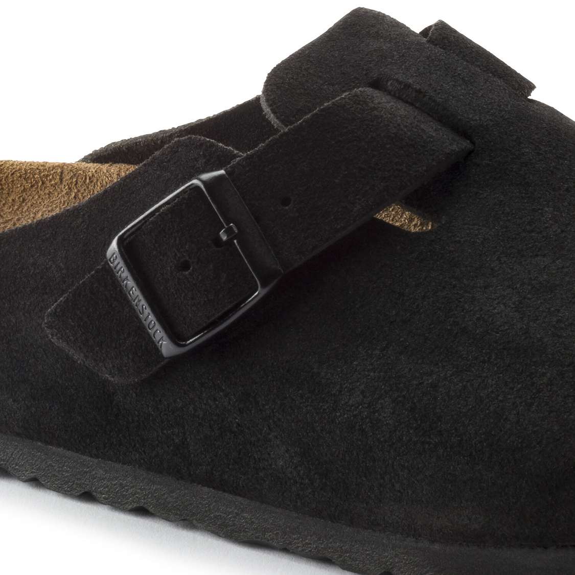 Birkenstock Boston Soft Footbed Suede Leather Clogs Black | ltPO5qngfvf