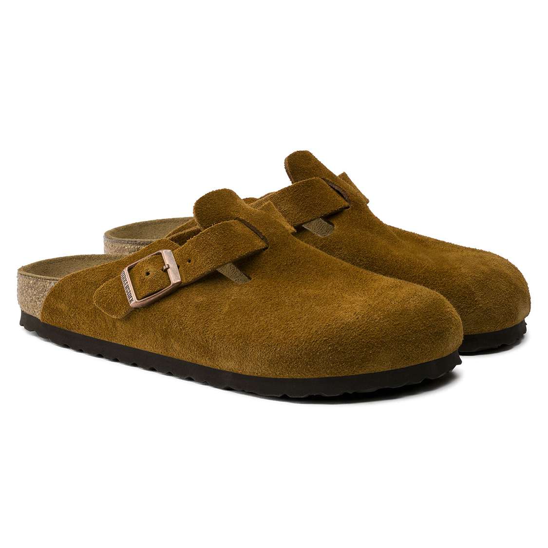 Birkenstock Boston Suede Leather Clogs Brown | kGFzvKblhVH