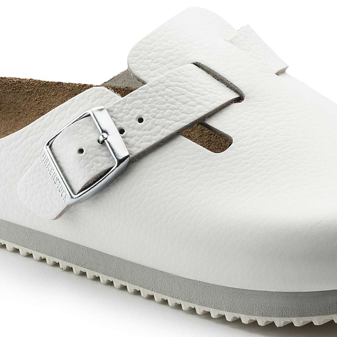 Birkenstock Boston Super Grip Leather Clogs White | TwOJjWXQLRE