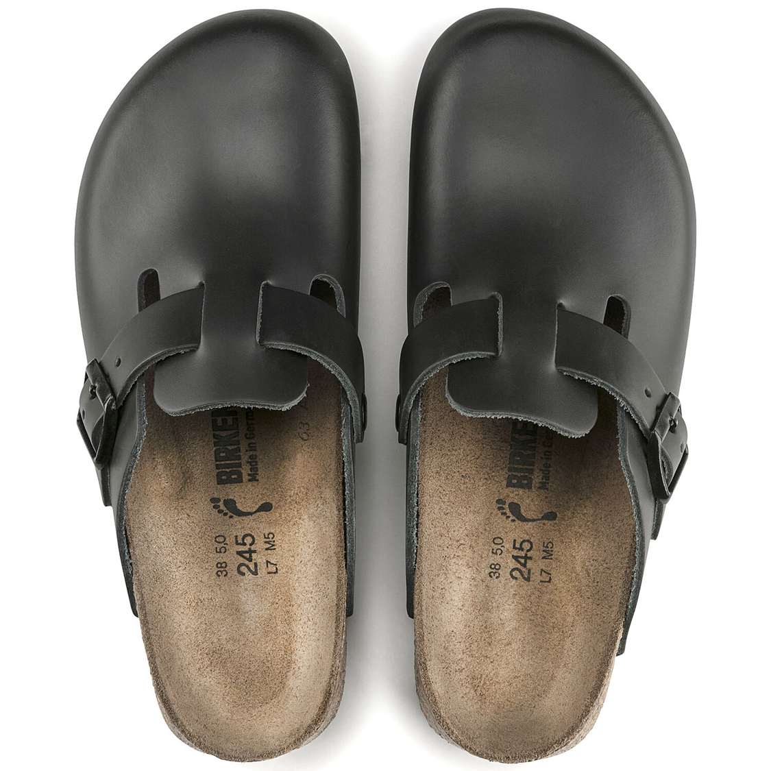 Birkenstock Boston Super Grip Leather Clogs Black | jrodUweekvg