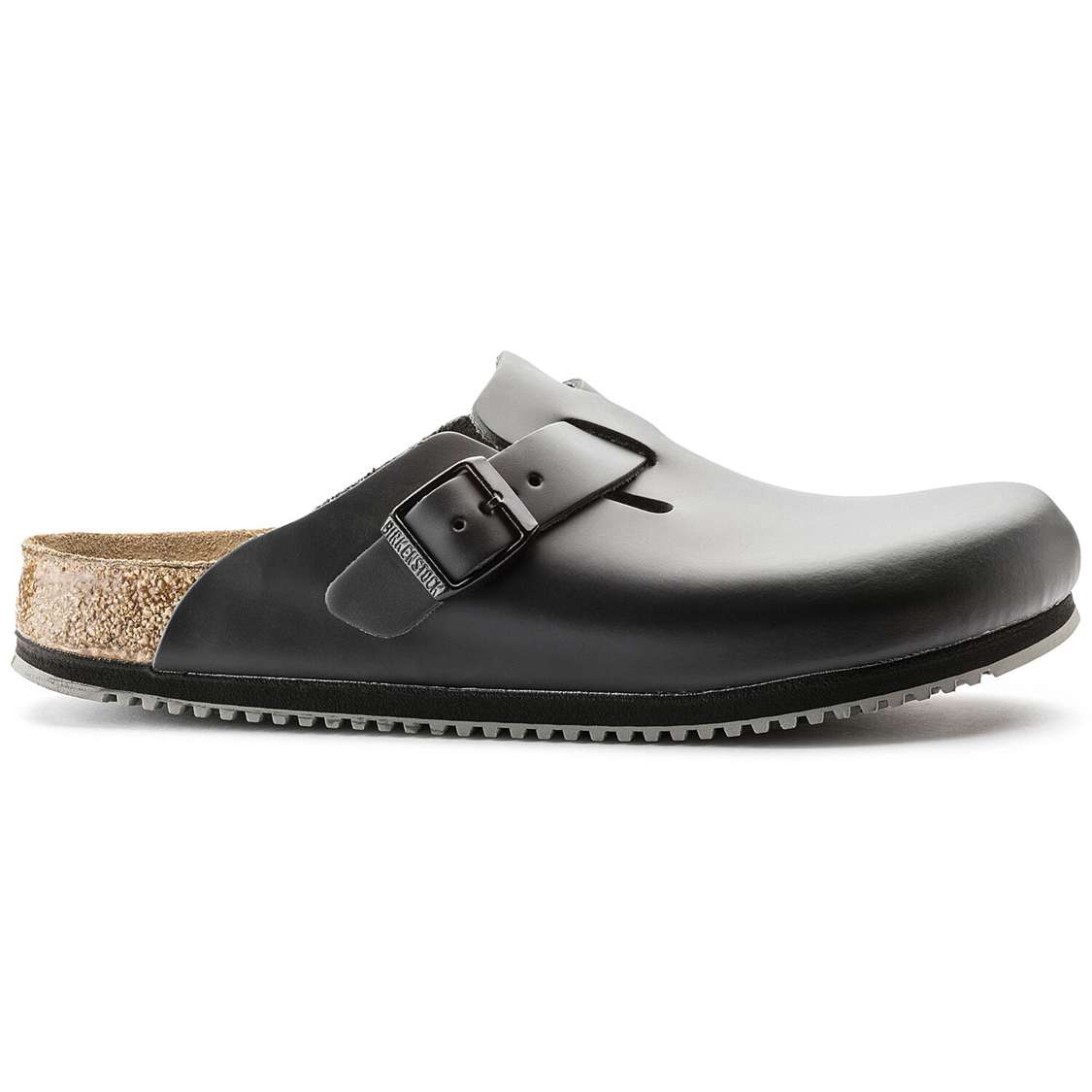 Birkenstock Boston Super Grip Leather Clogs Black | jrodUweekvg