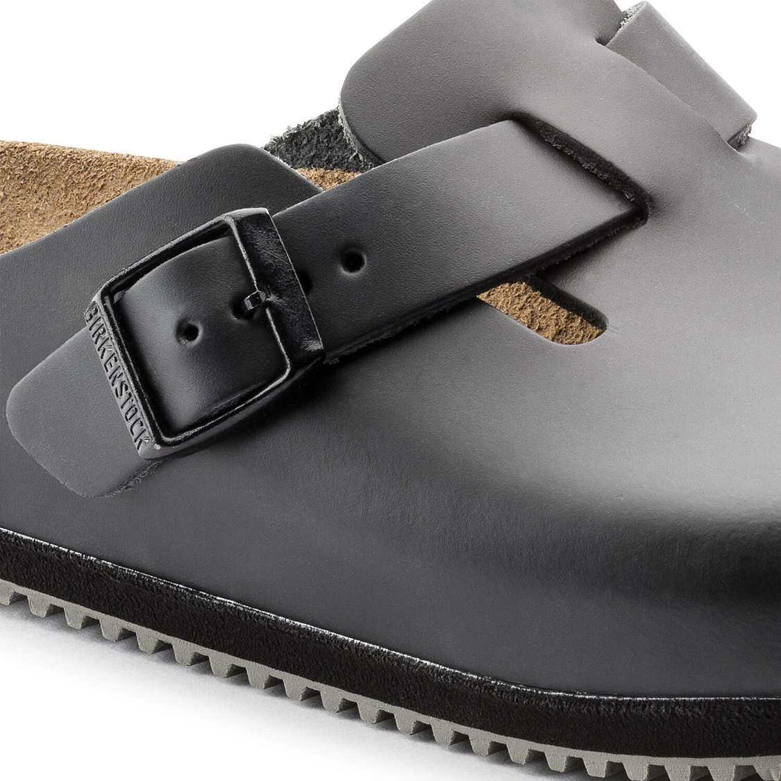 Birkenstock Boston Super Grip Leather Clogs Black | jrodUweekvg