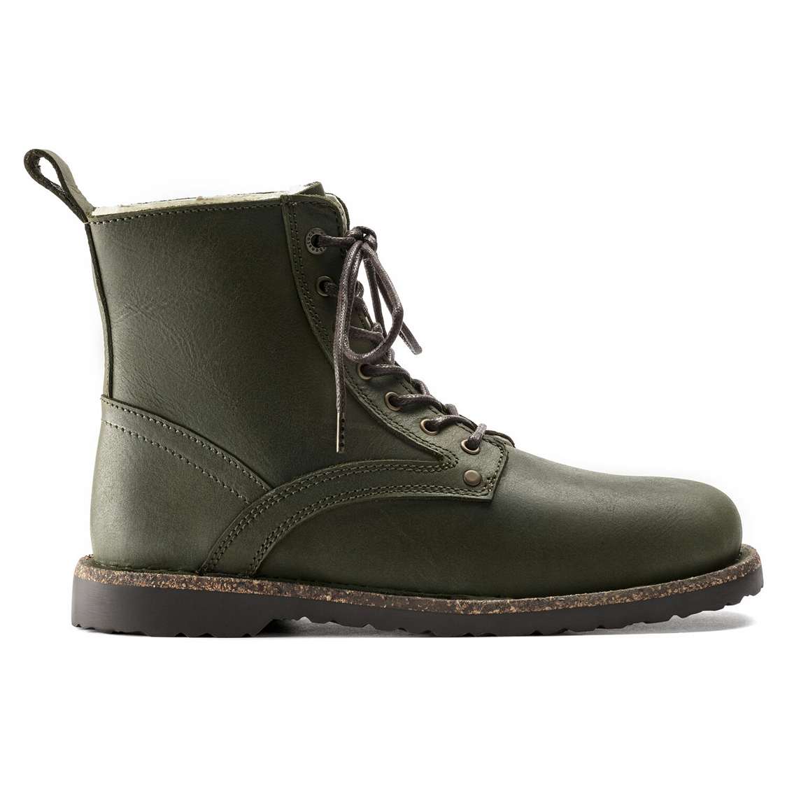 Birkenstock Bryson Shearling Oiled Nubuck Leather Boots Green | GaUNSuRcHsM