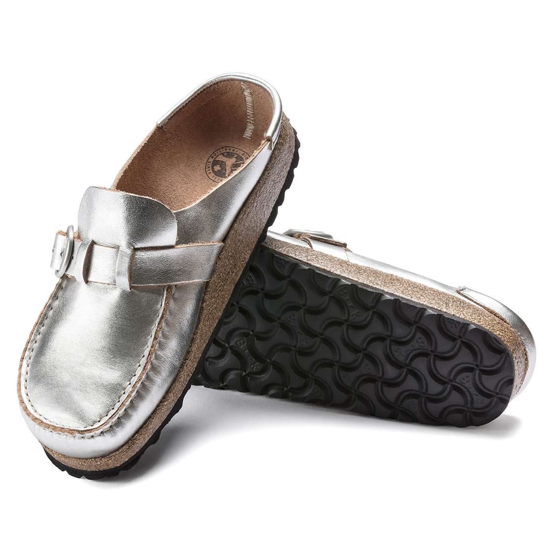 Birkenstock Buckley Leather Clogs Silver | YAe4Ra46xWZ