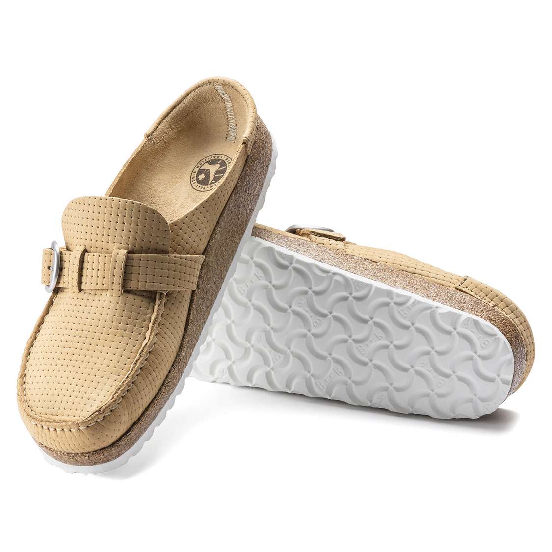 Birkenstock Buckley Nubuck Leather Clogs Cream | 2oR2kKd6aZW