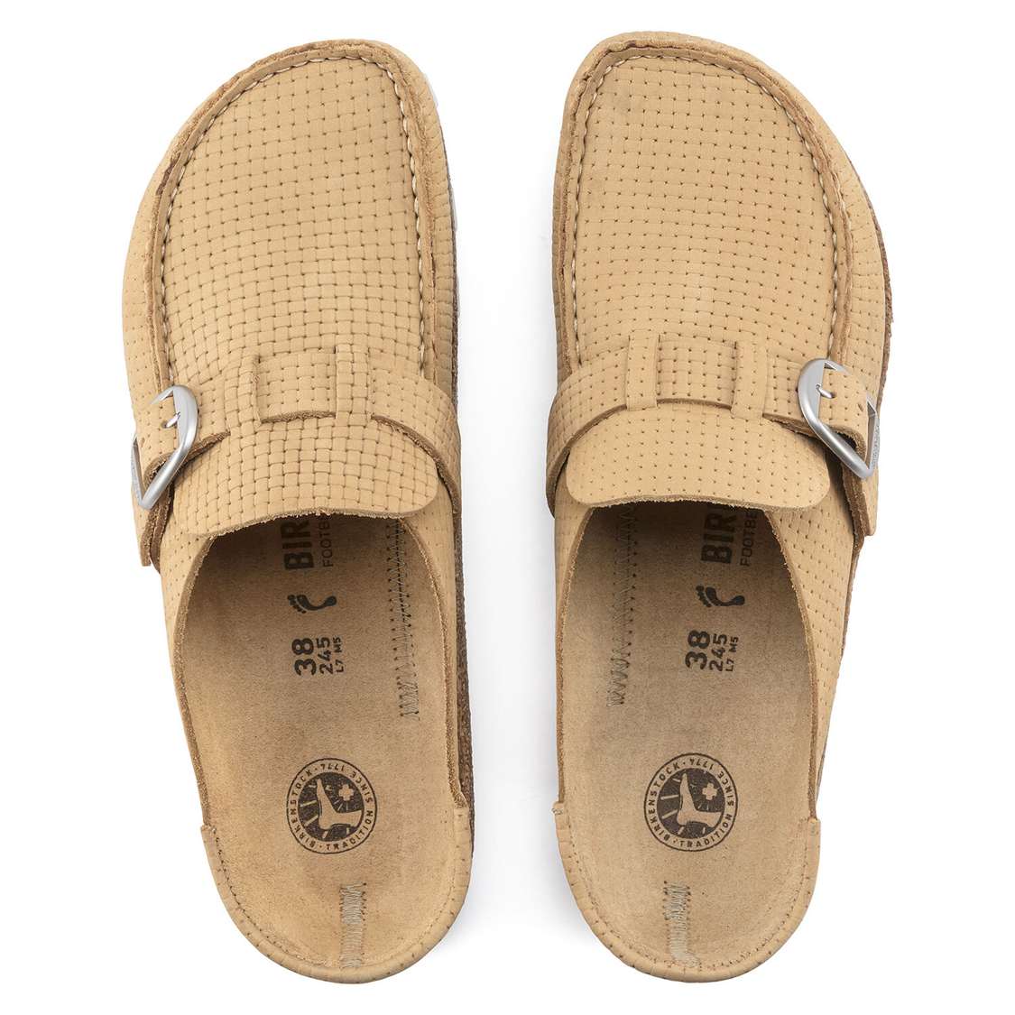 Birkenstock Buckley Nubuck Leather Clogs Cream | 2oR2kKd6aZW