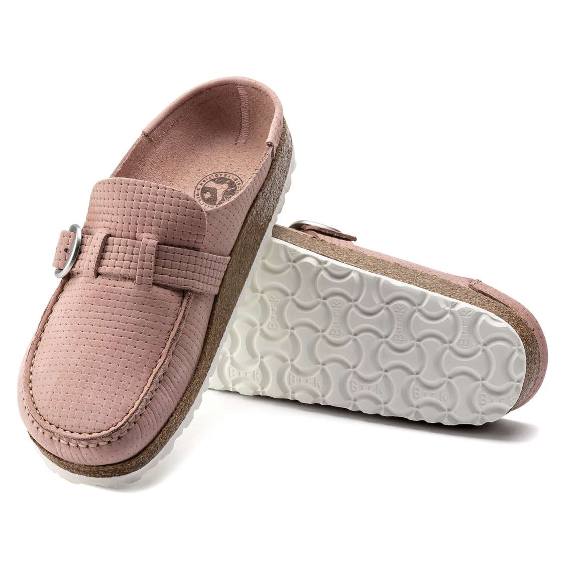 Birkenstock Buckley Nubuck Leather Clogs Pink | RKHgd7EQLki