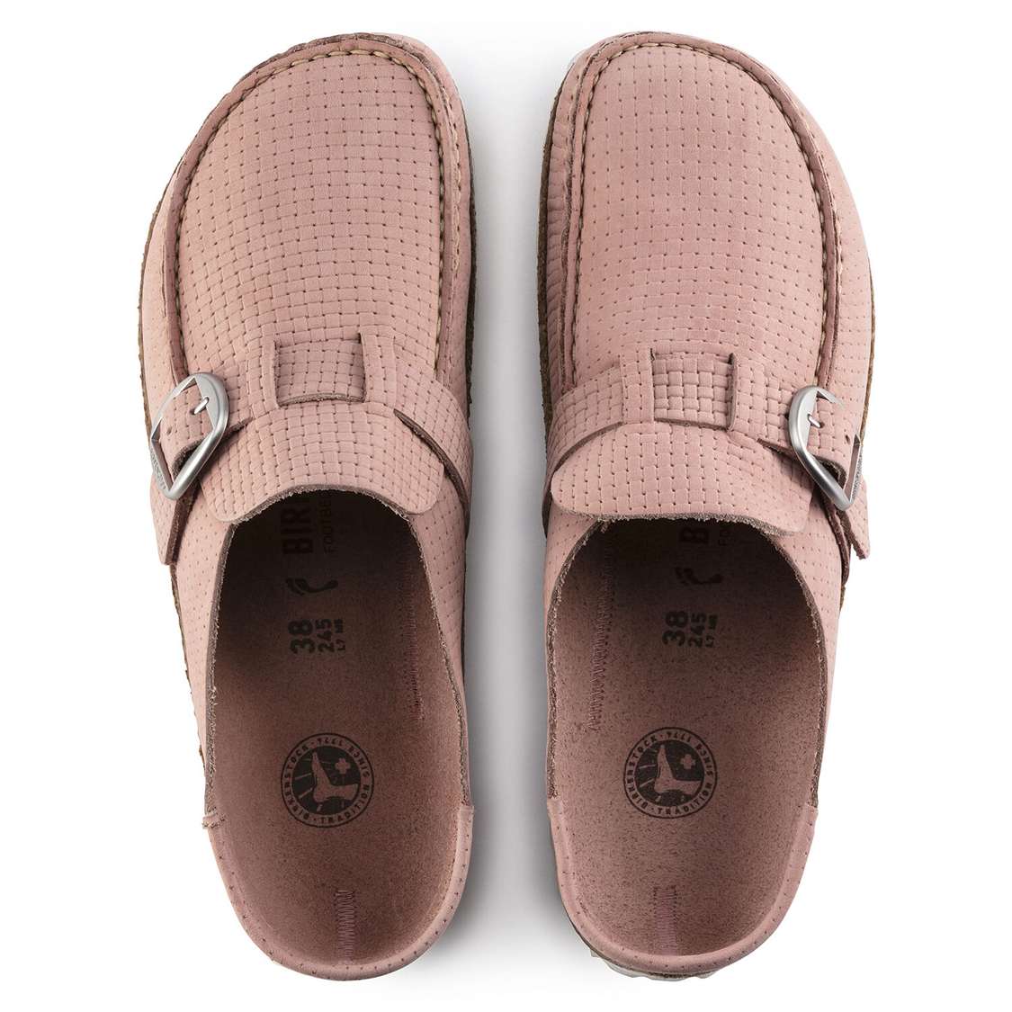 Birkenstock Buckley Nubuck Leather Clogs Pink | RKHgd7EQLki