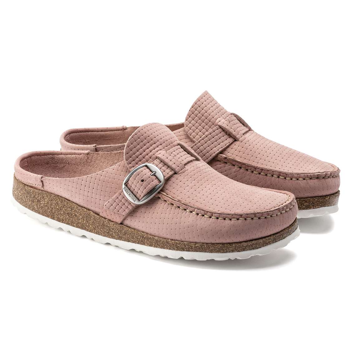 Birkenstock Buckley Nubuck Leather Clogs Pink | RKHgd7EQLki