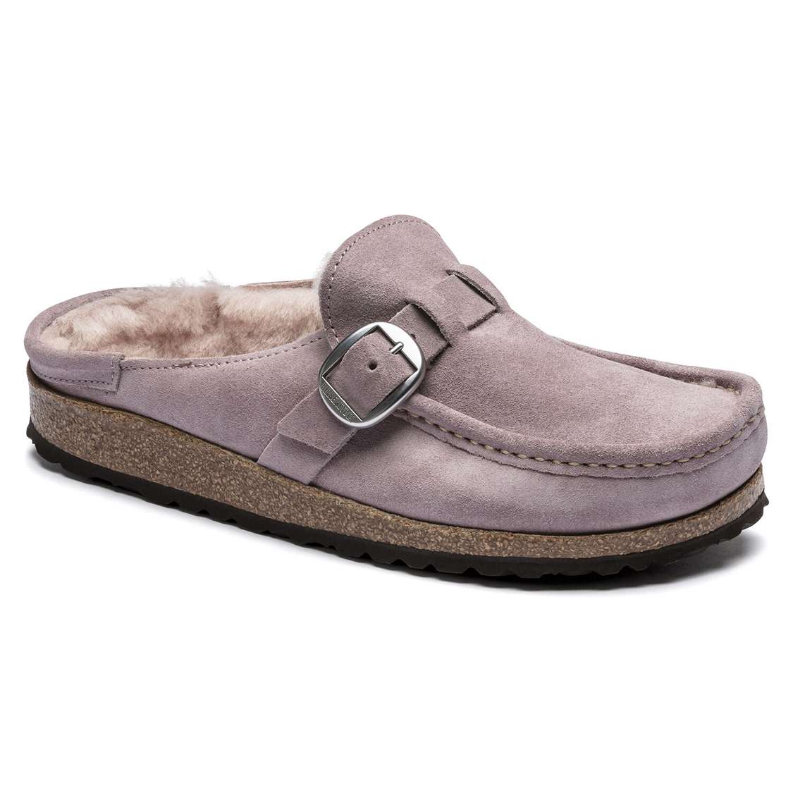 Birkenstock Buckley Shearling Suede Leather Clogs Lavender | gmliZaGHwBa