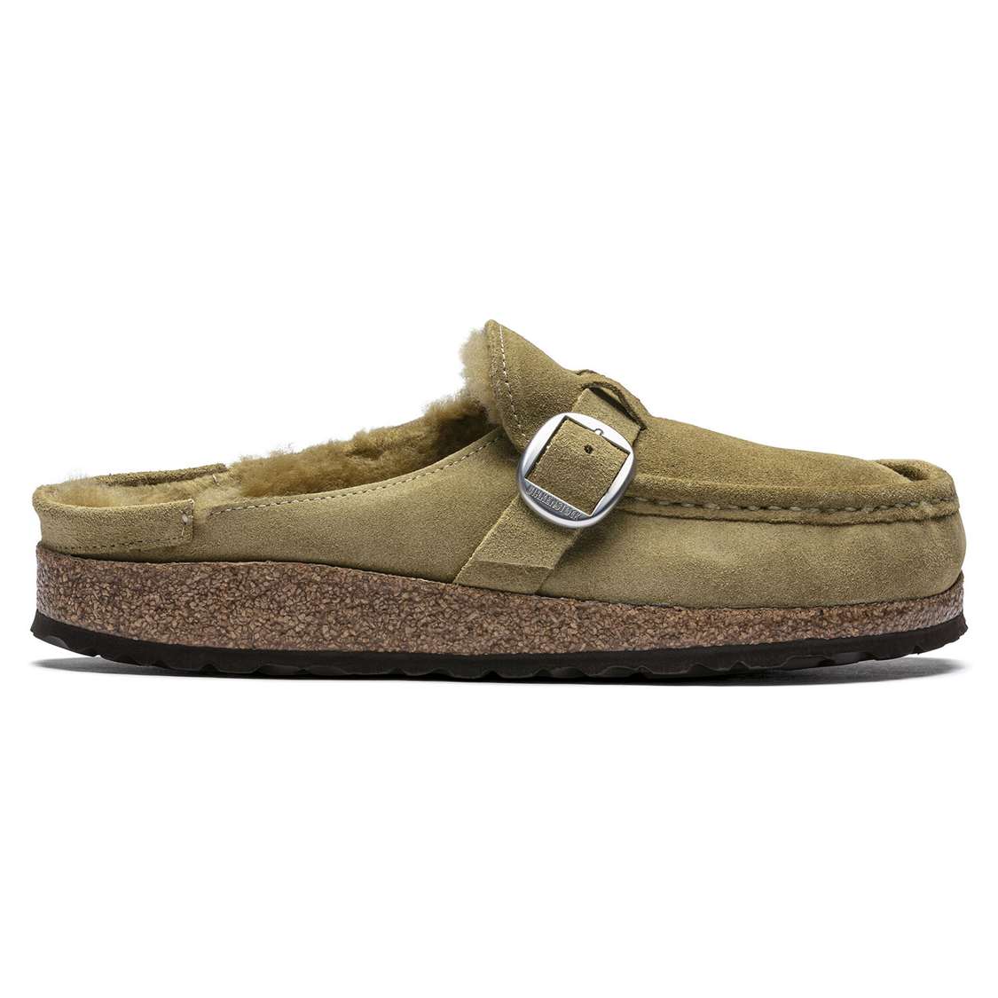 Birkenstock Buckley Shearling Suede Leather Clogs Olive | mK6YWhzYPai