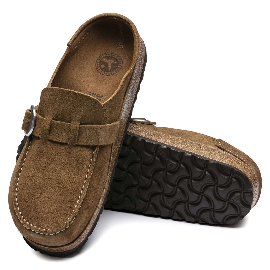 Birkenstock Buckley Suede Leather Clogs Brown | 9VyJbAWzYHG