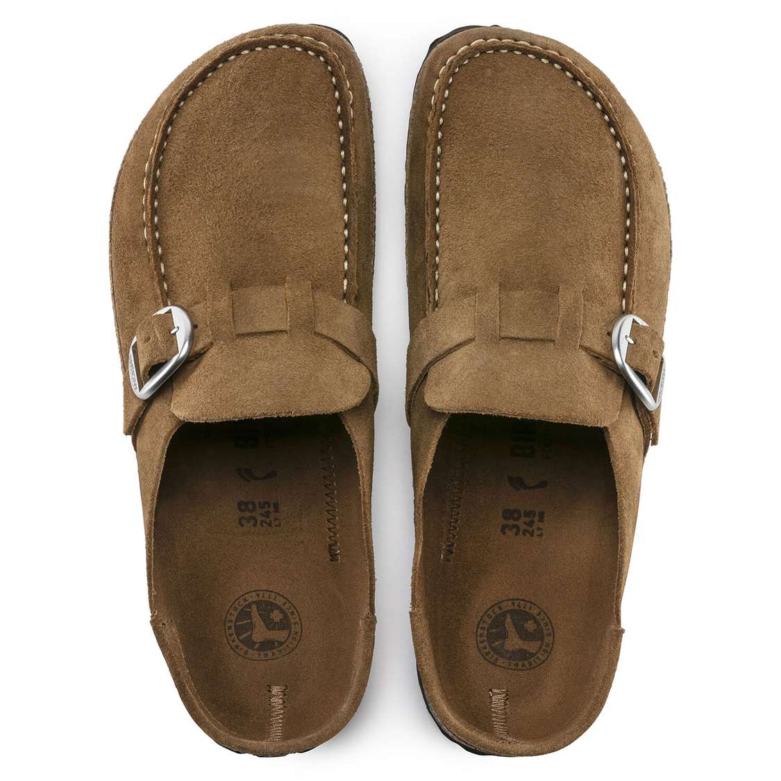 Birkenstock Buckley Suede Leather Clogs Brown | 9VyJbAWzYHG