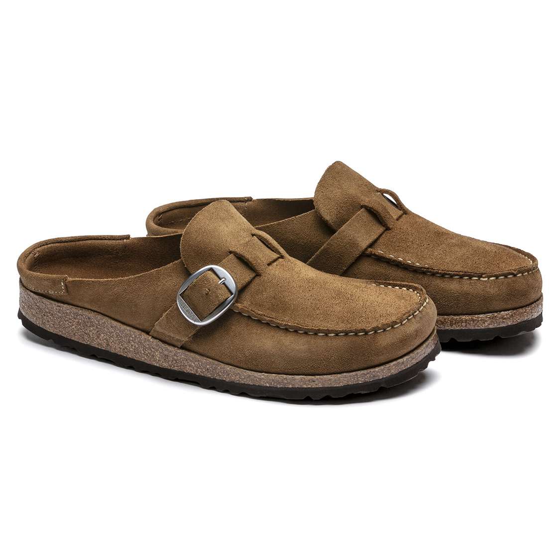 Birkenstock Buckley Suede Leather Clogs Brown | 9VyJbAWzYHG