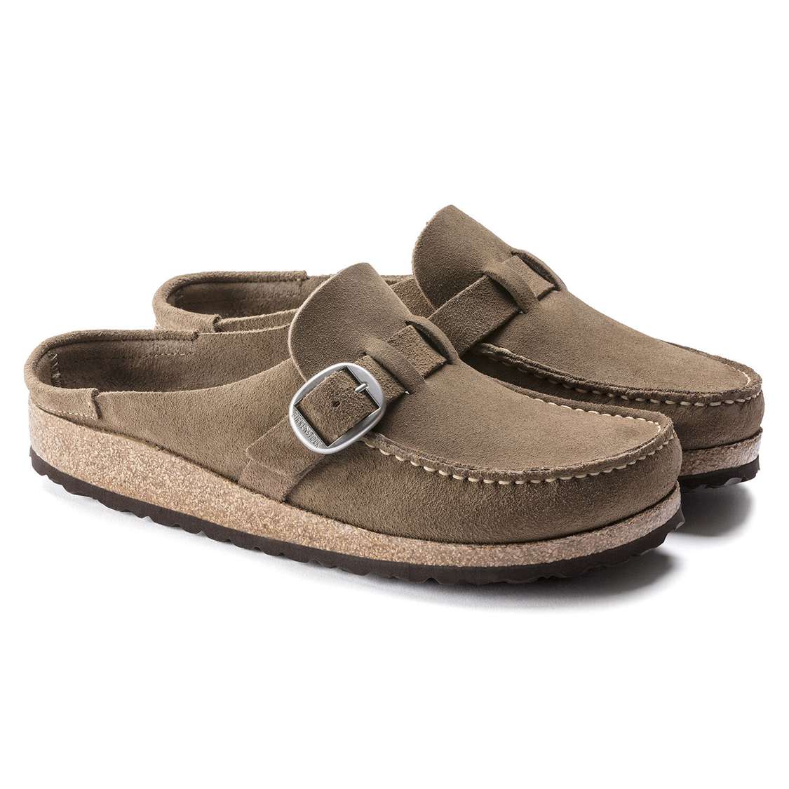 Birkenstock Buckley Suede Leather Clogs Grey | CFg27KYLarX