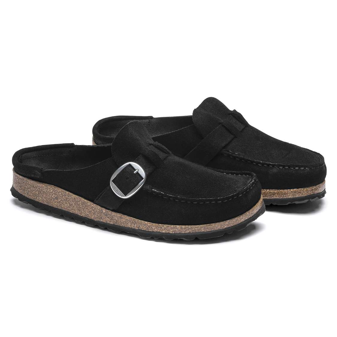 Birkenstock Buckley Suede Leather Clogs Black | VsFlCGCaI2j