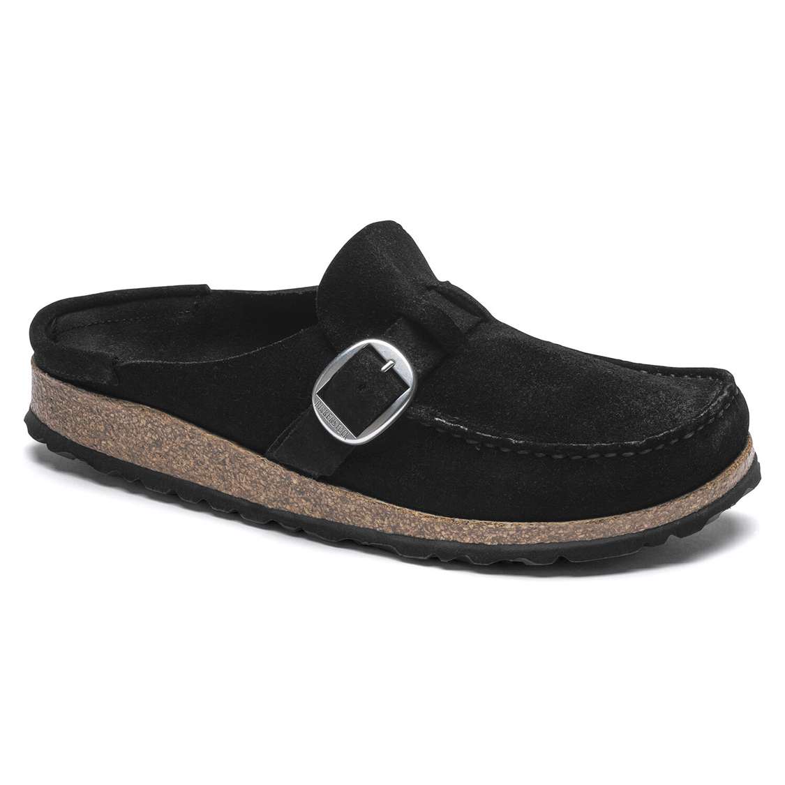 Birkenstock Buckley Suede Leather Clogs Black | VsFlCGCaI2j