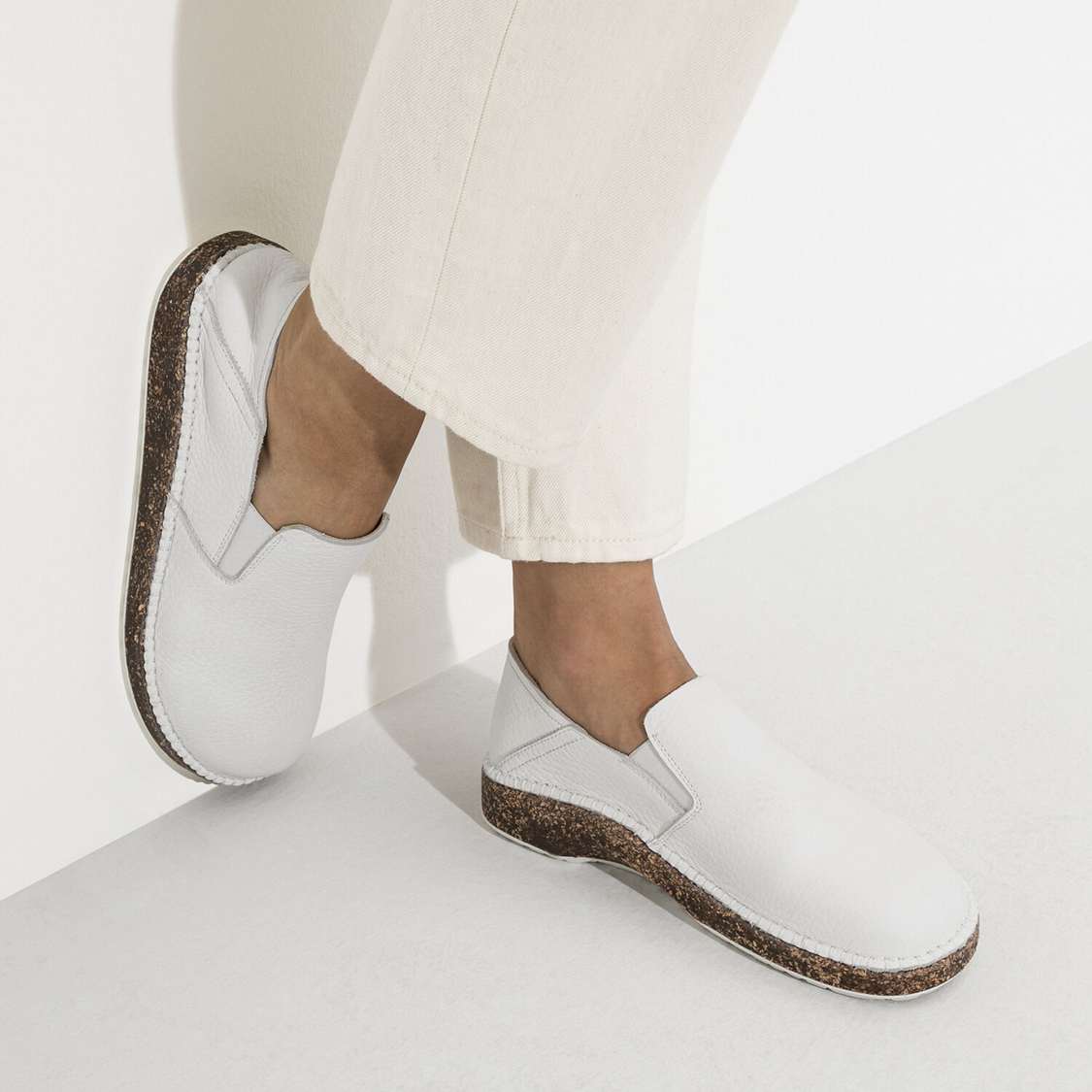 Birkenstock Callan Leather Low Shoes White | LaNZK5k87mp