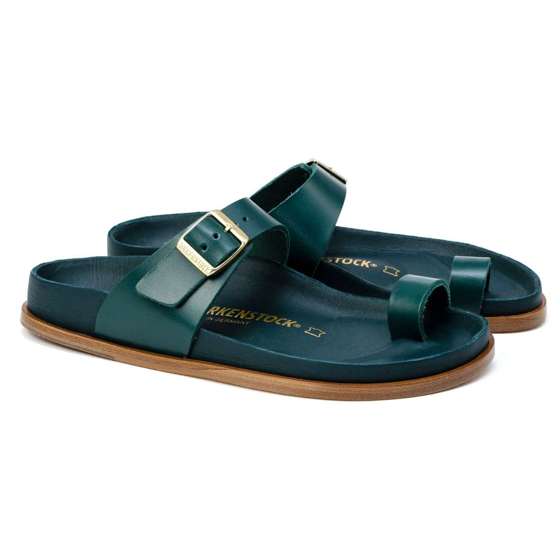 Birkenstock Ciney Leather One Strap Sandals Blue | BGZyiU25fcs