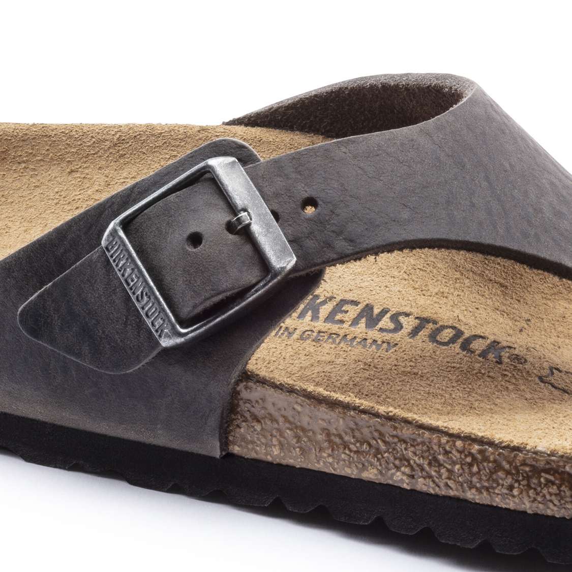 Birkenstock Como Nubuck Leather One Strap Sandals Black | yh71l9FykTV