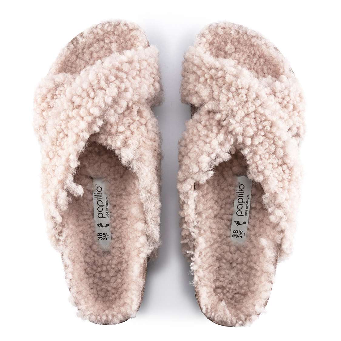 Birkenstock Daytona Shearling Two Strap Sandals Rose | 8l9odGdm9ey