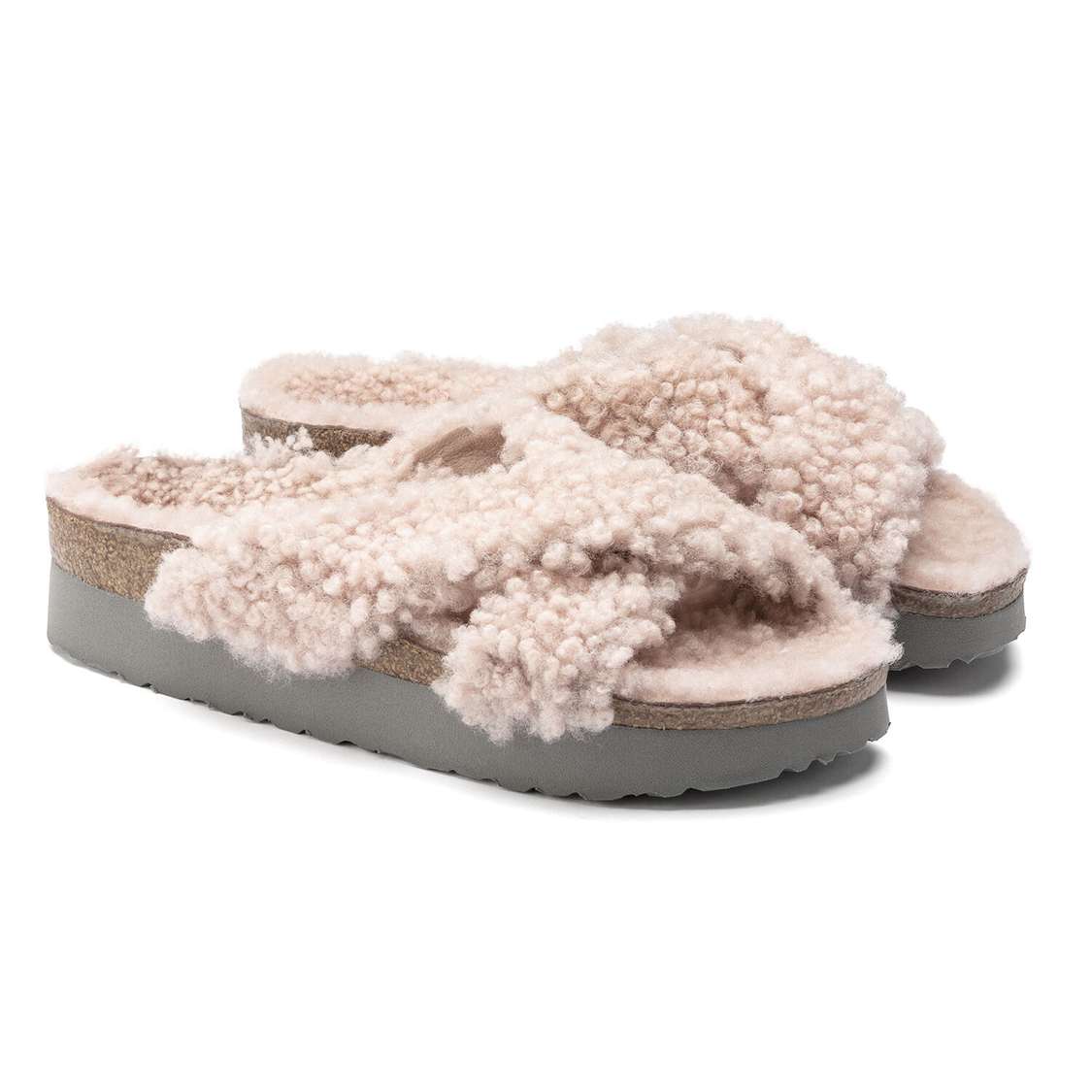 Birkenstock Daytona Shearling Two Strap Sandals Rose | 8l9odGdm9ey