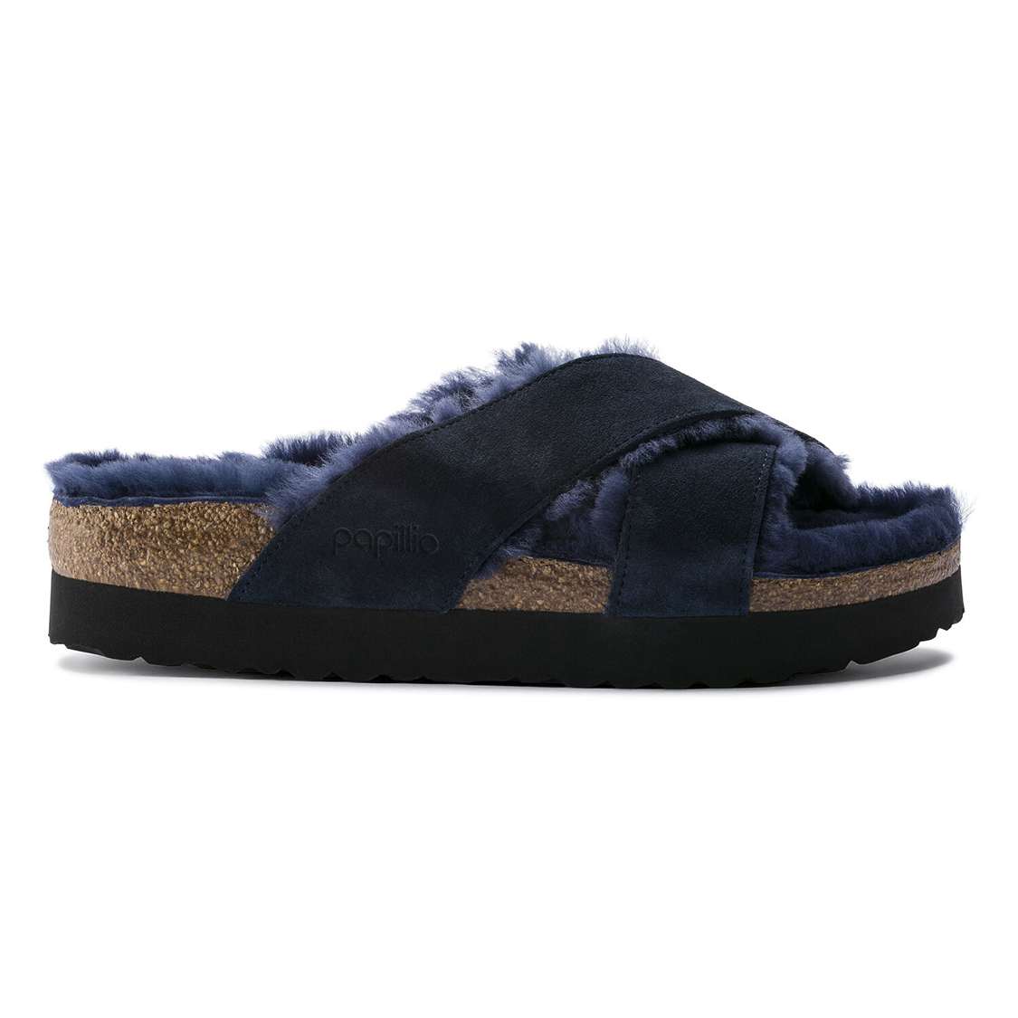 Birkenstock Daytona Suede Leather Two Strap Sandals Navy | YnhihGfW74E