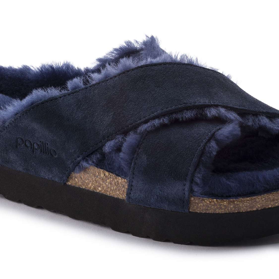 Birkenstock Daytona Suede Leather Two Strap Sandals Navy | YnhihGfW74E