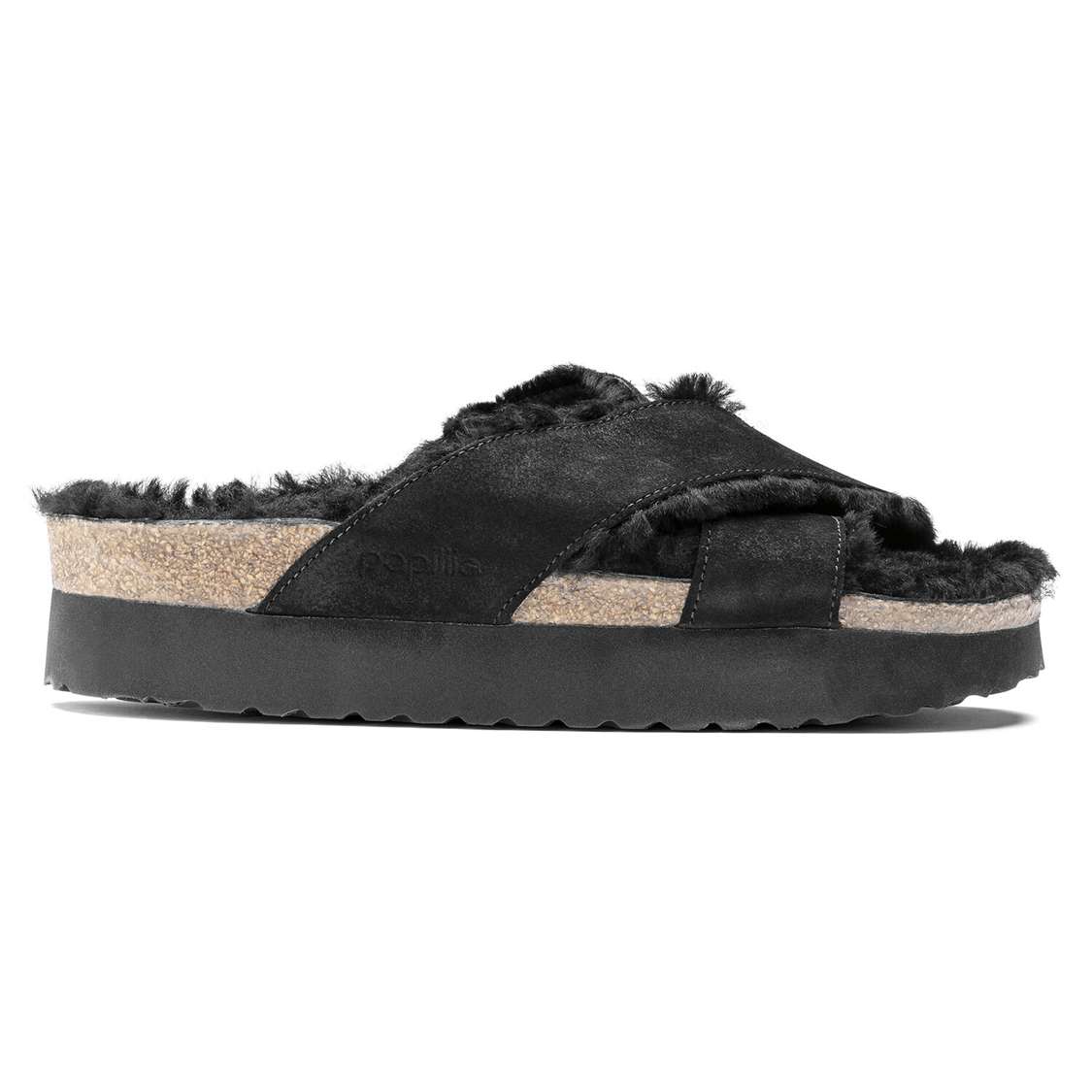 Birkenstock Daytona Suede Leather Two Strap Sandals Black | gB7hCZ1NCg8