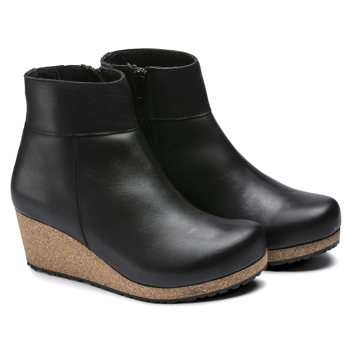 Birkenstock Ebba Leather Boots Black | fzFO7A1nwnC