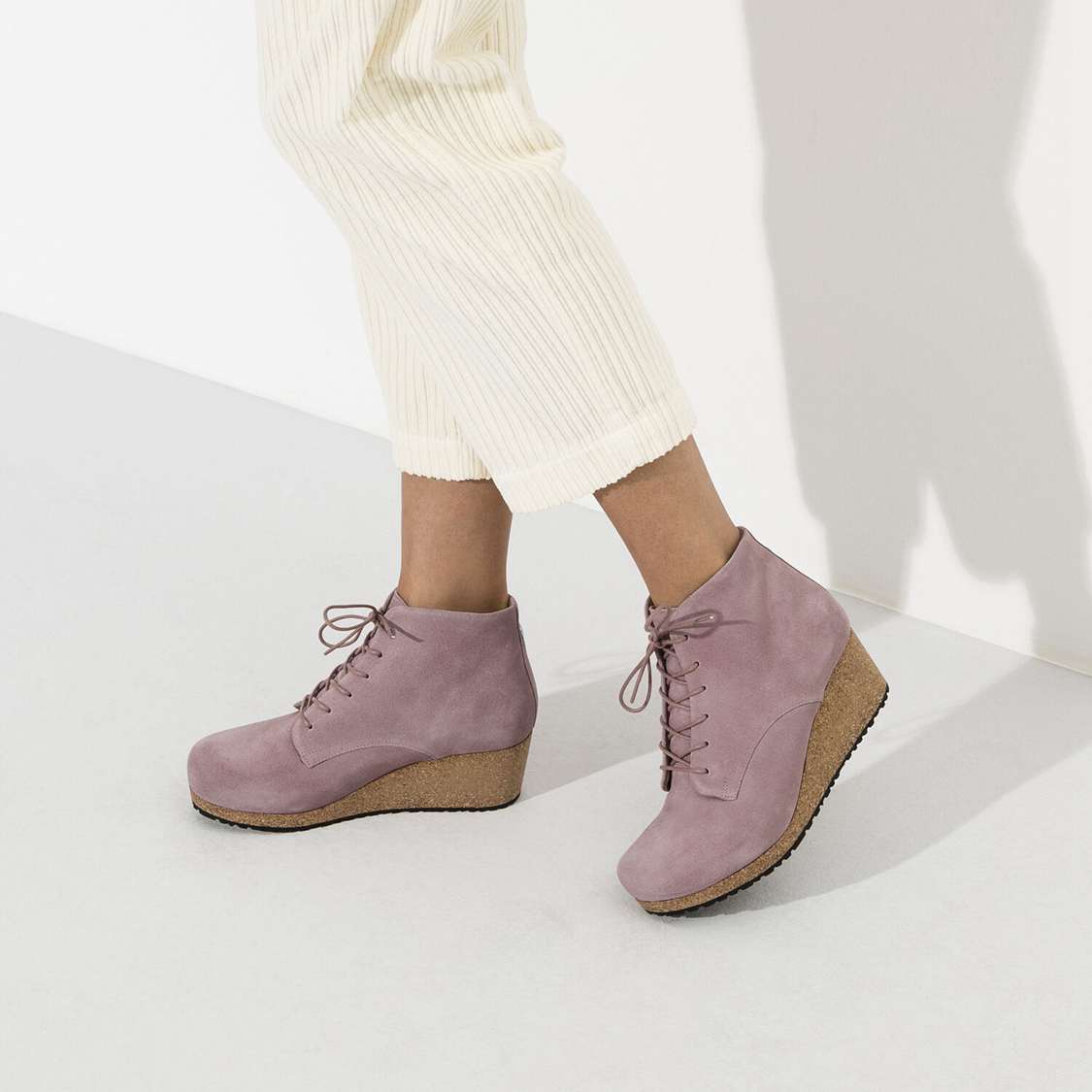 Birkenstock Edith Suede Leather Boots Lavender | kgBw4Me3kPz