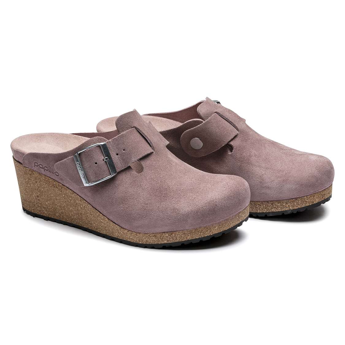 Birkenstock Fanny Suede Leather Clogs Lavender | FrwusW2ms17