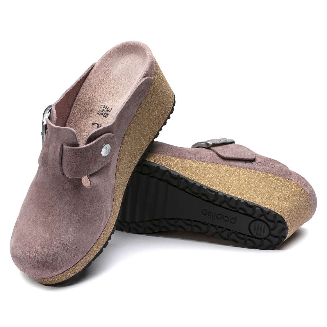 Birkenstock Fanny Suede Leather Wedges Sandals Lavender | MI9zCiUoHqr