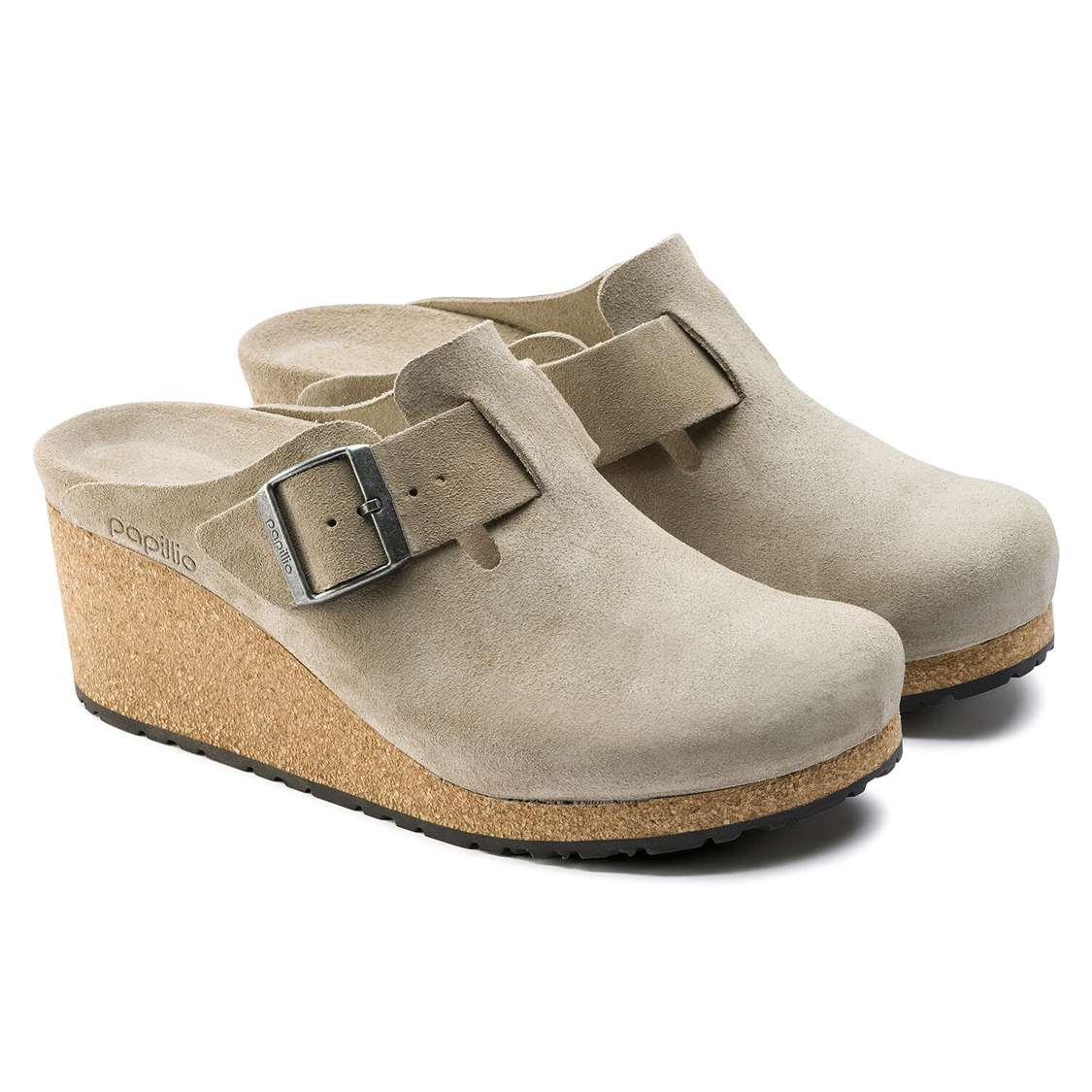 Birkenstock Fanny Suede Leather Wedges Sandals Brown | PfnsQC4LPju