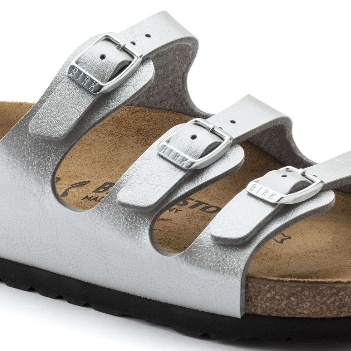 Birkenstock Florida Birko-Flor Multi Strap Sandals Silver | dKaGe45rQyA