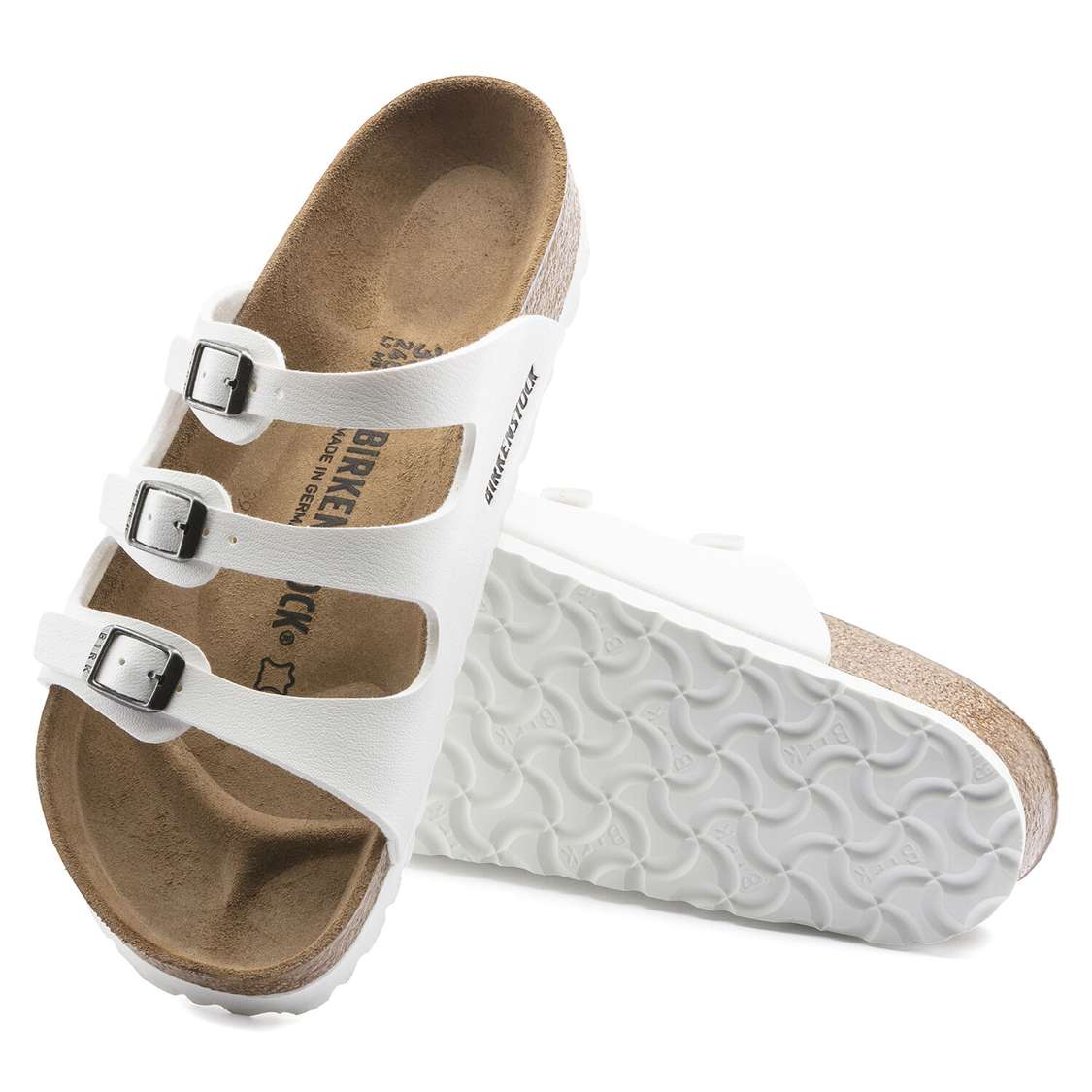 Birkenstock Florida Birko-Flor Multi Strap Sandals White | ivfh17S7YHX