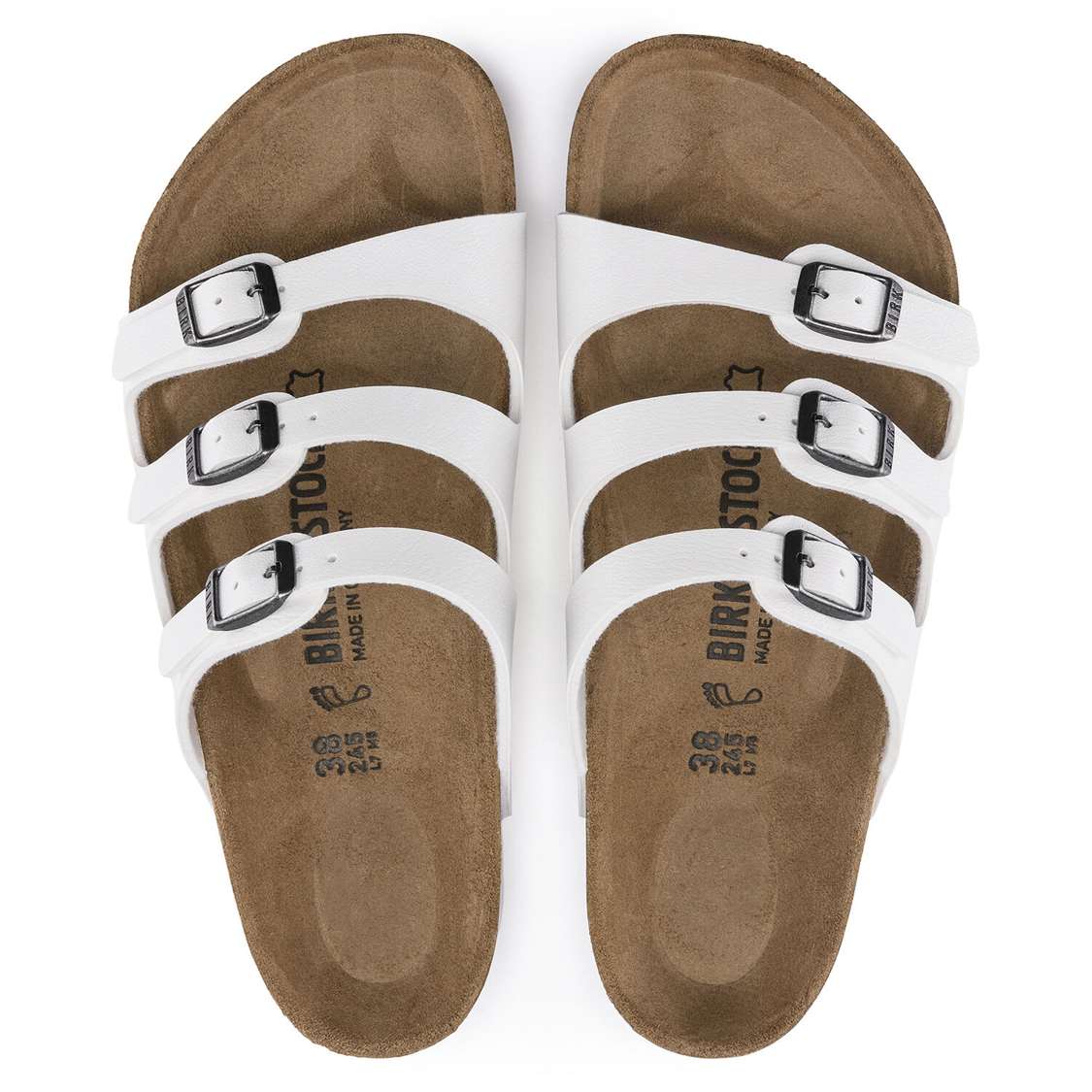 Birkenstock Florida Birko-Flor Multi Strap Sandals White | ivfh17S7YHX