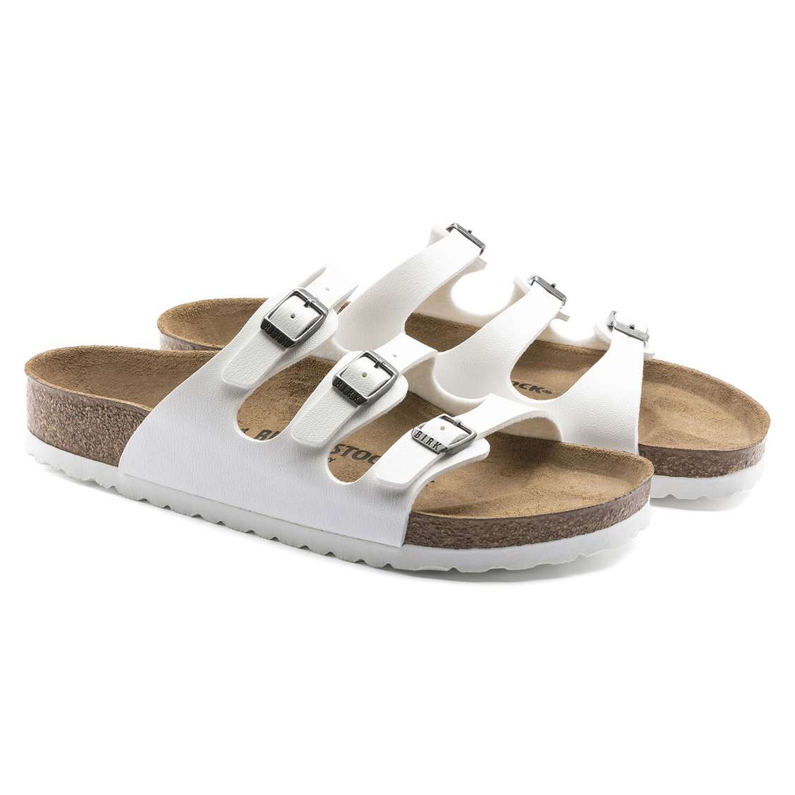 Birkenstock Florida Birko-Flor Multi Strap Sandals White | ivfh17S7YHX