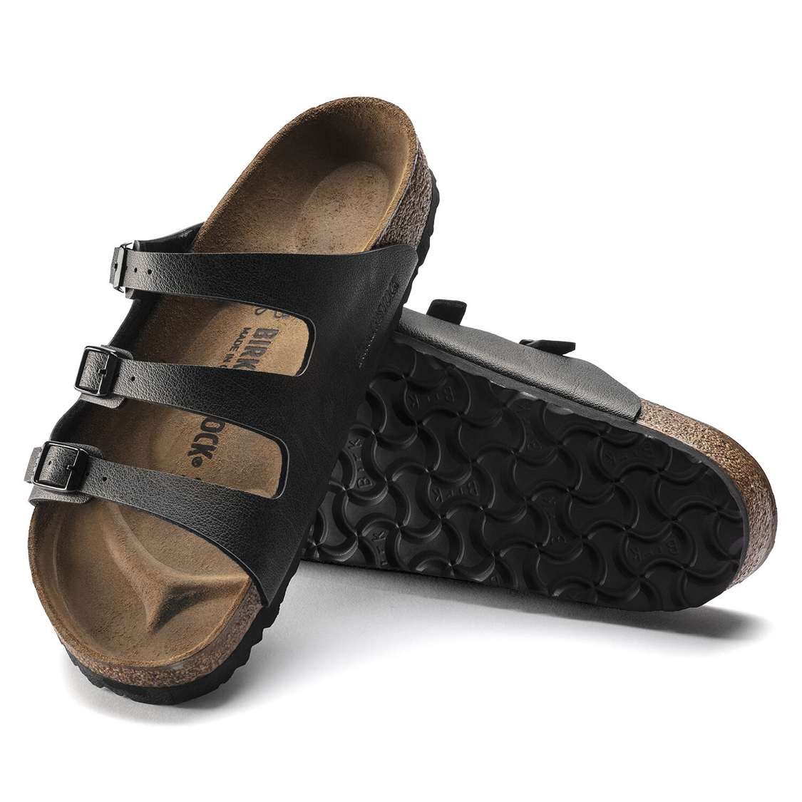 Birkenstock Florida Fresh Birko-Flor Multi Strap Sandals Dark Grey | PTatCioIjZO