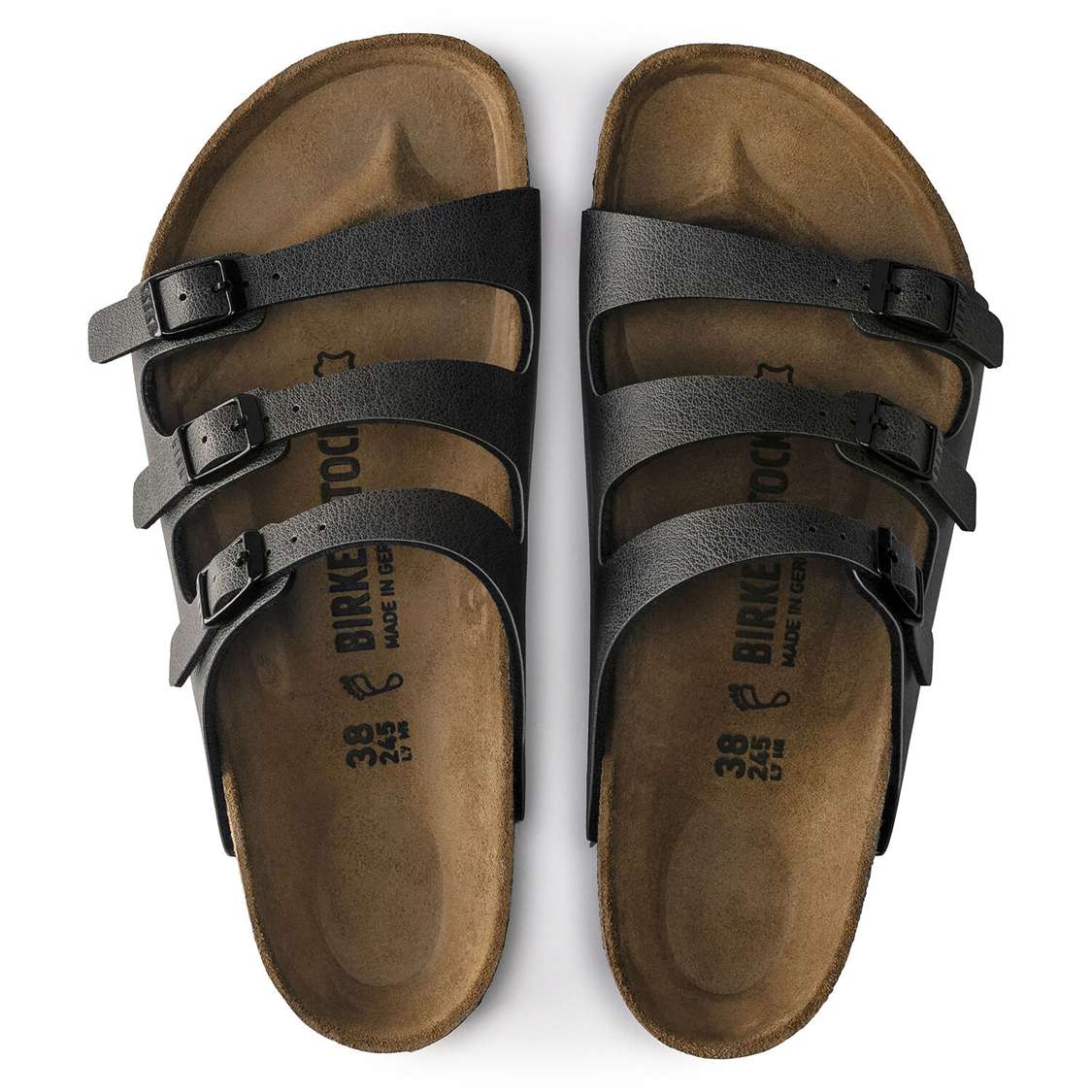 Birkenstock Florida Fresh Birko-Flor Multi Strap Sandals Dark Grey | PTatCioIjZO