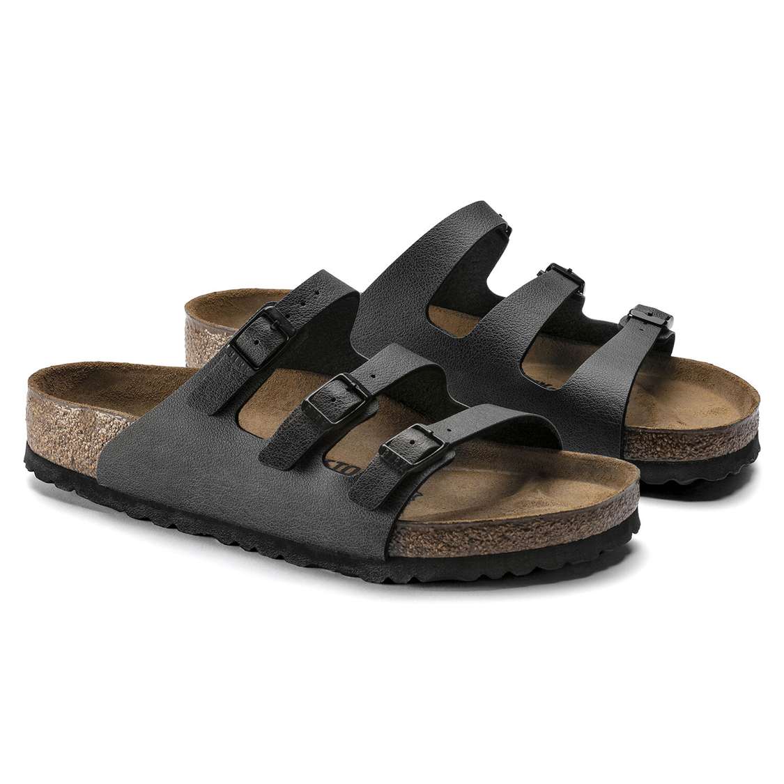 Birkenstock Florida Fresh Birko-Flor Multi Strap Sandals Dark Grey | PTatCioIjZO