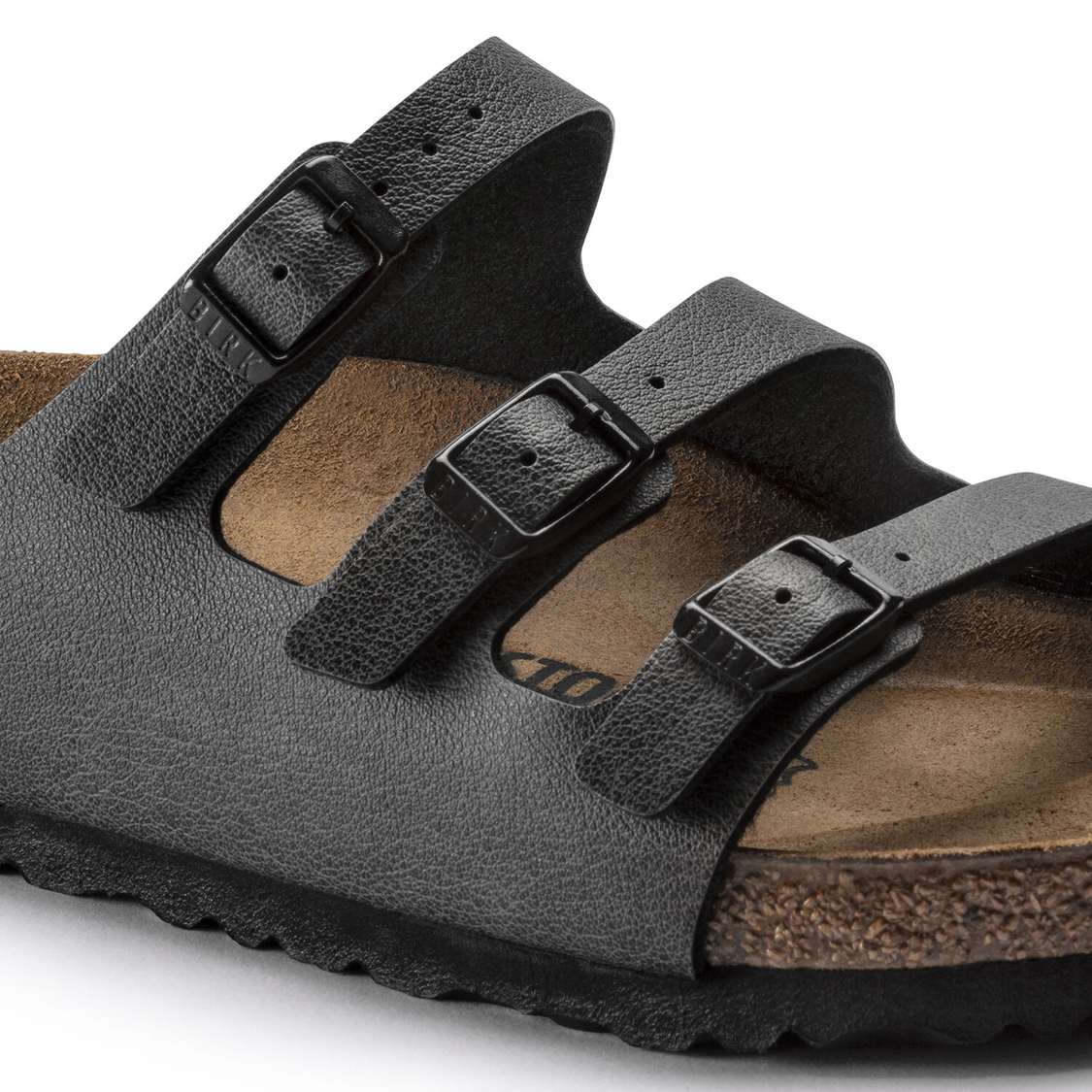 Birkenstock Florida Fresh Birko-Flor Multi Strap Sandals Dark Grey | PTatCioIjZO