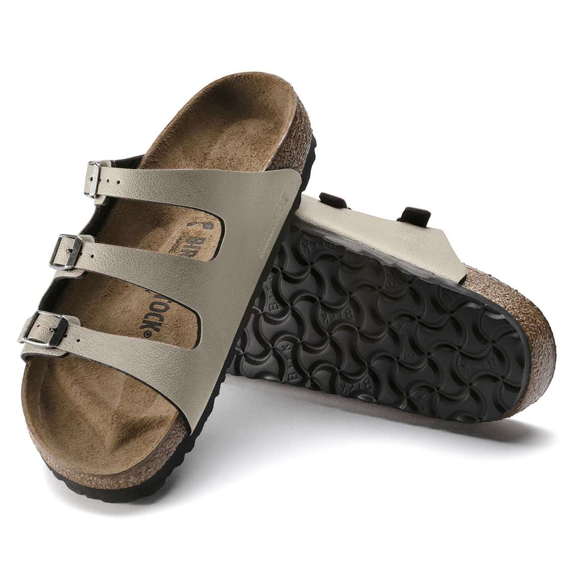 Birkenstock Florida Fresh Birko-Flor Multi Strap Sandals Grey | mHGLr4n54ZN