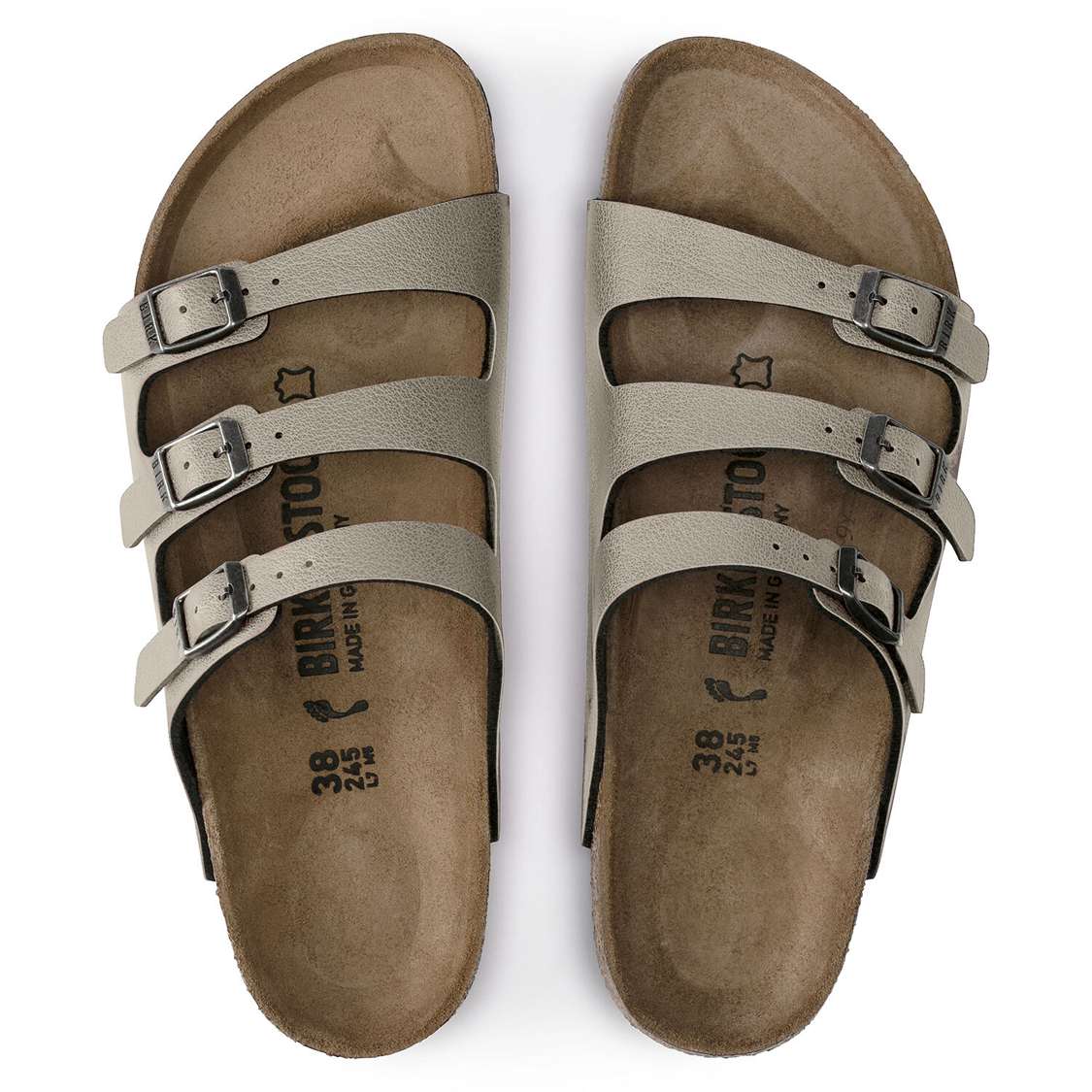 Birkenstock Florida Fresh Birko-Flor Multi Strap Sandals Grey | mHGLr4n54ZN