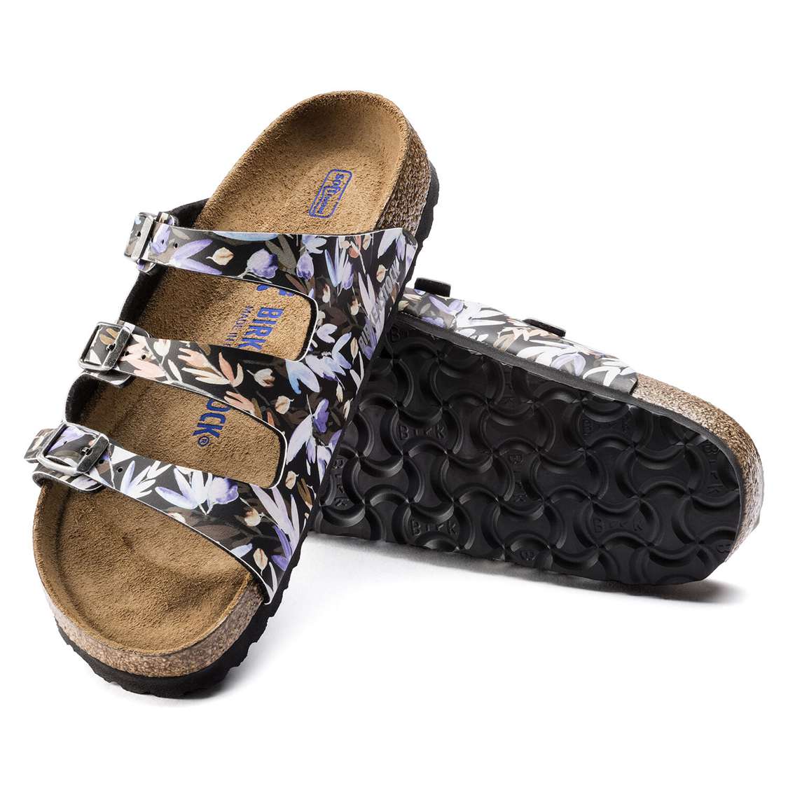 Birkenstock Florida Fresh Soft Footbed Birko-Flor Multi Strap Sandals Black | x2nAjphCwBL