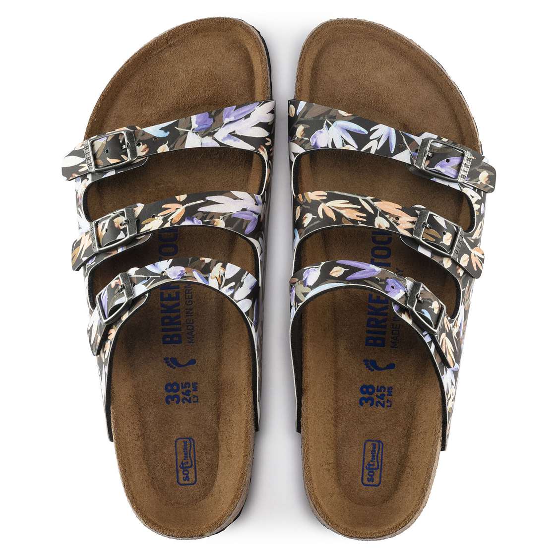 Birkenstock Florida Fresh Soft Footbed Birko-Flor Multi Strap Sandals Black | x2nAjphCwBL