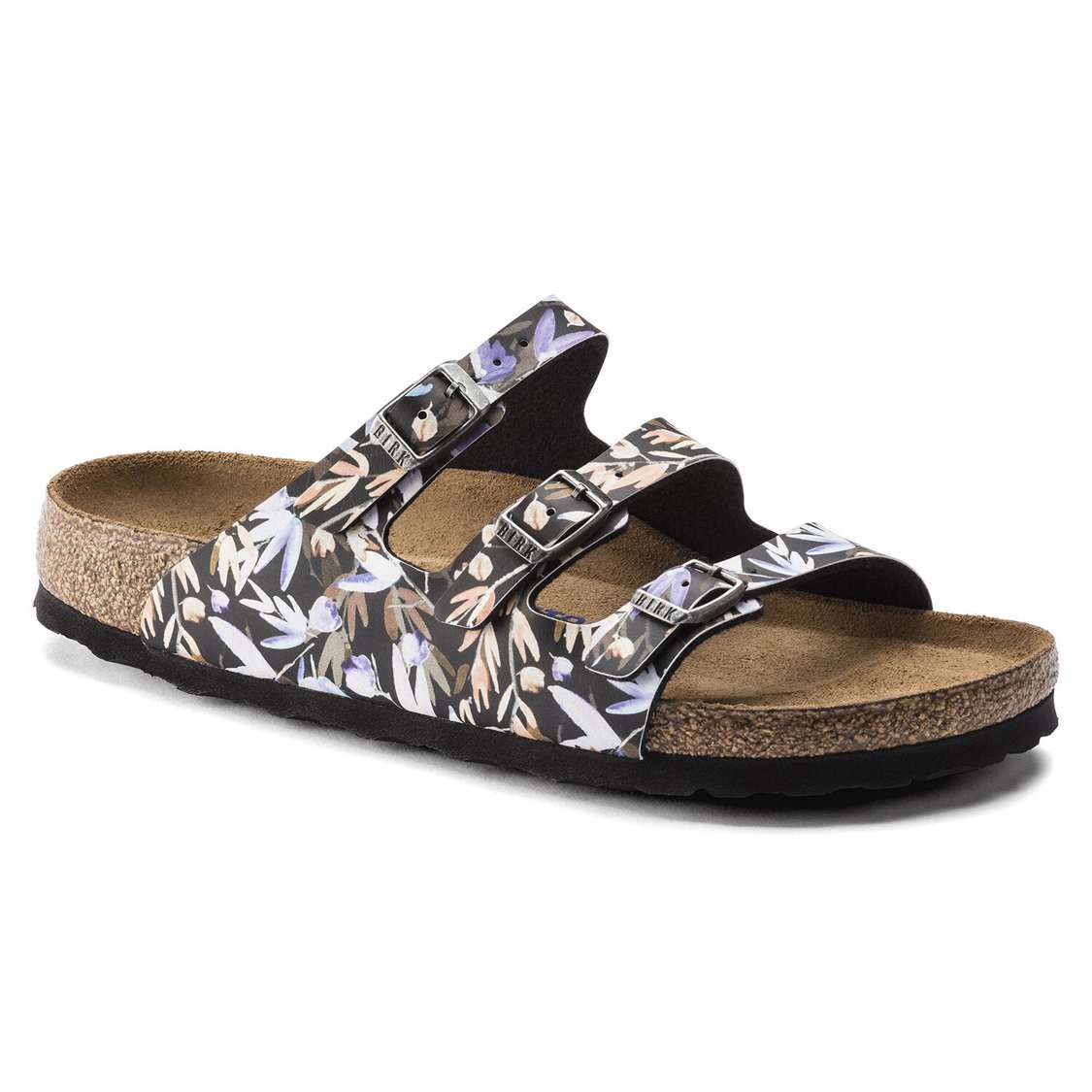 Birkenstock Florida Fresh Soft Footbed Birko-Flor Multi Strap Sandals Black | x2nAjphCwBL