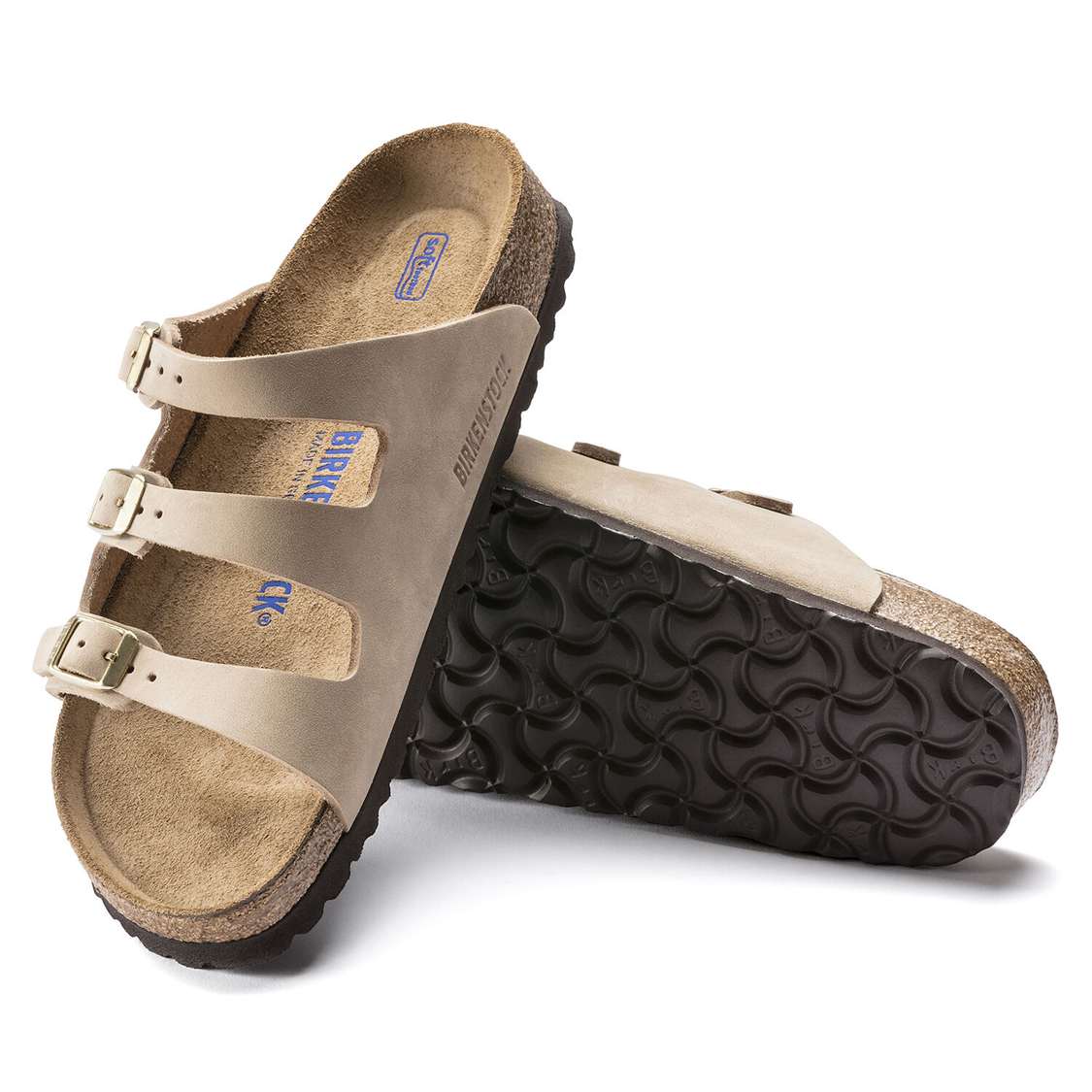 Birkenstock Florida Fresh Soft Footbed Nubuck Leather Multi Strap Sandals Brown | Lh2hp12CTpN