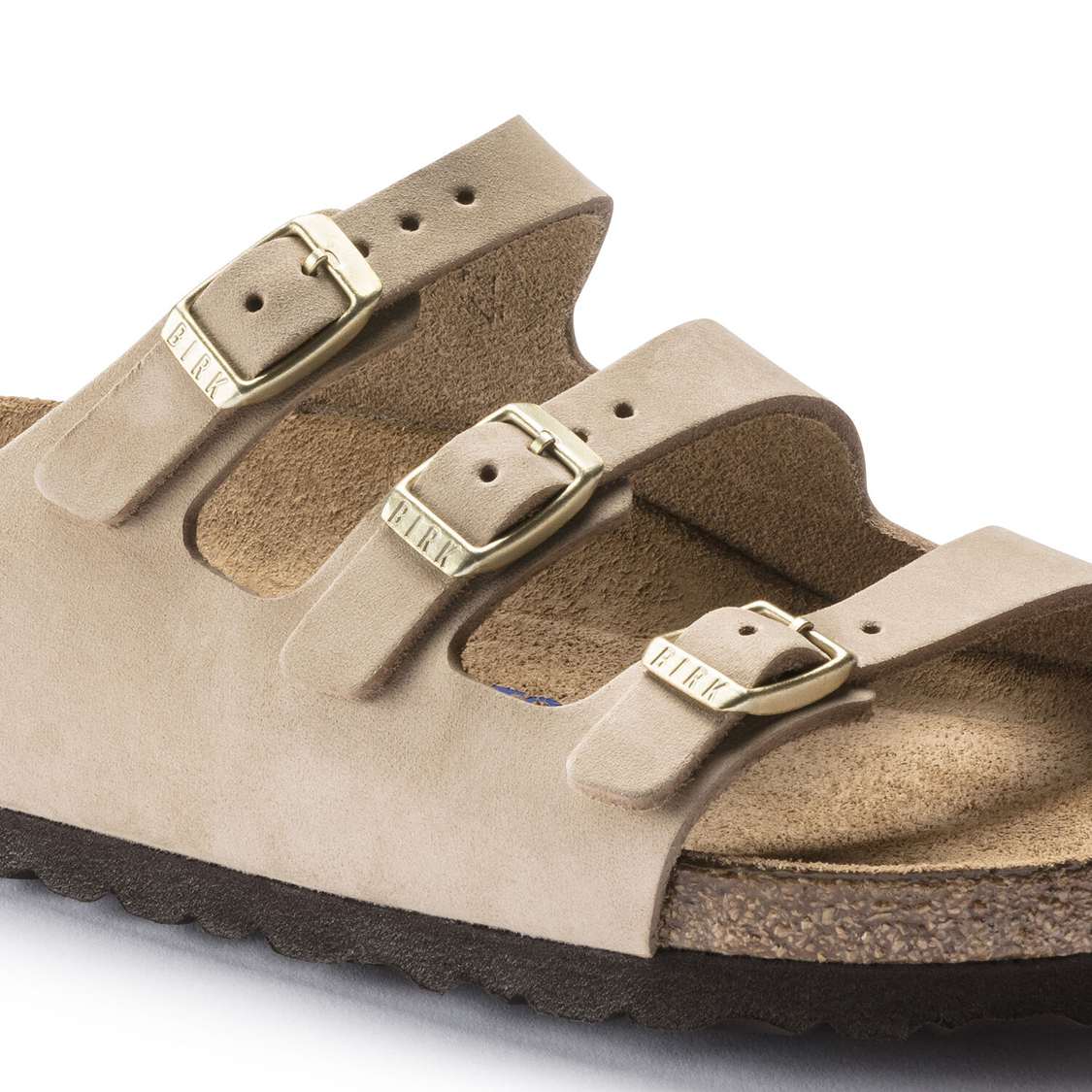 Birkenstock Florida Fresh Soft Footbed Nubuck Leather Multi Strap Sandals Brown | Lh2hp12CTpN